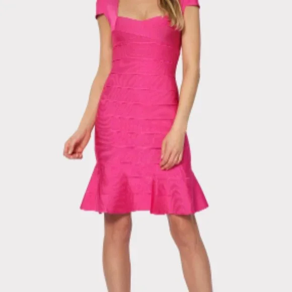 green emerald velvet dress Herve Leger - Green Women Party/Cocktail Dress main image 1